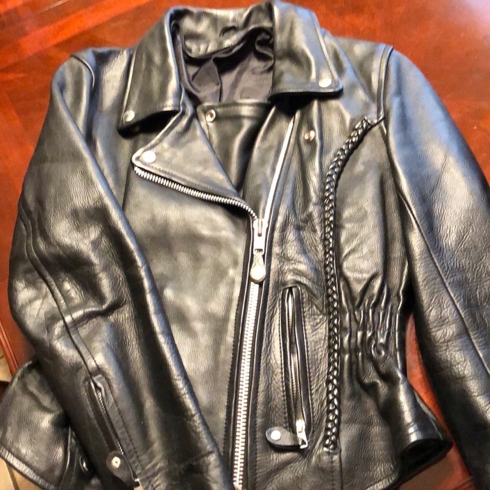 Women’s biker leather riding jacket